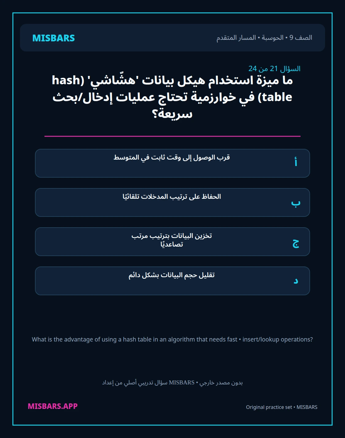 misbars من إعداد مِسبار المسار المتقدم الصف 9 computing الفصل الدراسي الأول — صور أسئلة واختبارات تدريبية في مِسبار، صفحة 22، صورة ورقة تدريبية قابلة للمراجعة للطلاب في الإمارات
