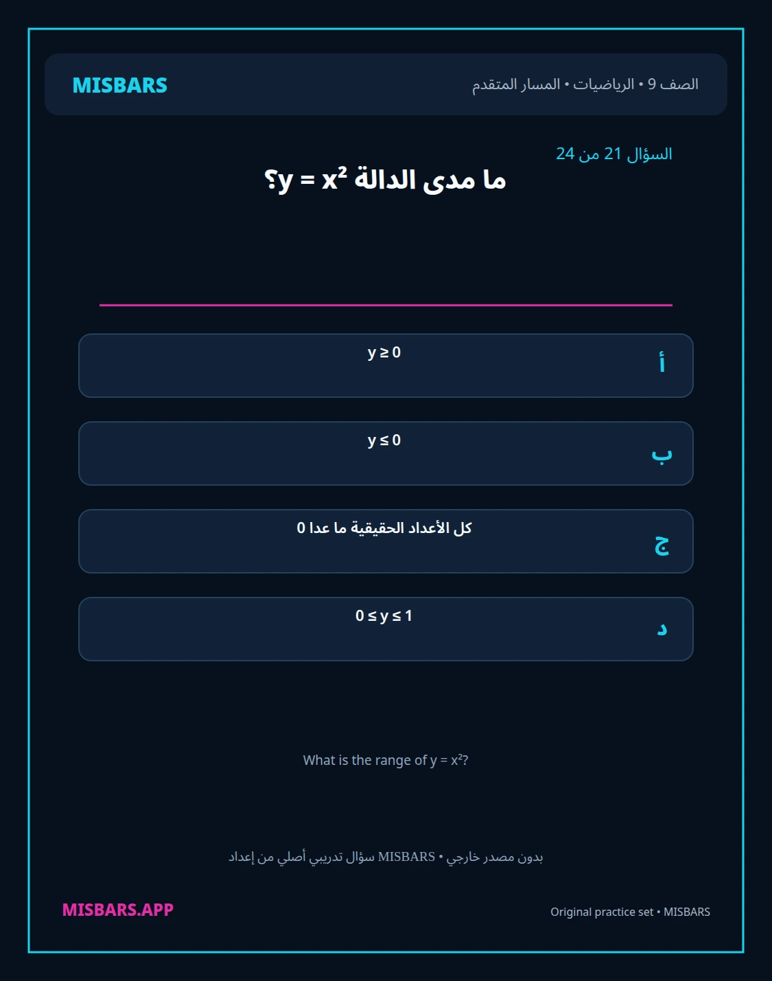 misbars من إعداد مِسبار المسار المتقدم الصف 9 الرياضيات الفصل الدراسي الأول — صور أسئلة واختبارات تدريبية في مِسبار، صفحة 22، صورة ورقة تدريبية قابلة للمراجعة للطلاب في الإمارات