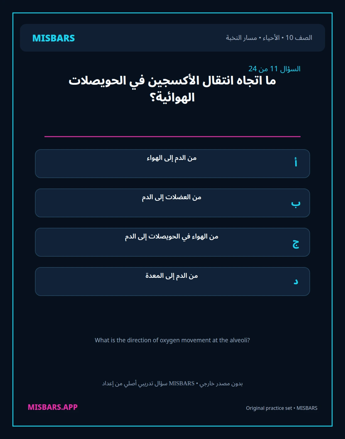 misbars من إعداد مِسبار مسار النخبة الصف 10 الأحياء الفصل الدراسي الأول — صور أسئلة واختبارات تدريبية في مِسبار، صفحة 12، صورة ورقة تدريبية قابلة للمراجعة للطلاب في الإمارات