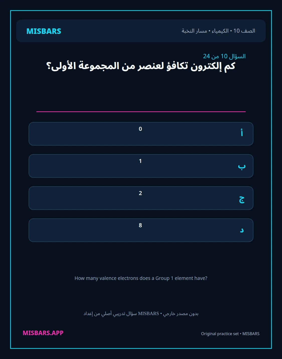 misbars من إعداد مِسبار مسار النخبة الصف 10 الكيمياء الفصل الدراسي الأول — صور أسئلة واختبارات تدريبية في مِسبار، صفحة 11، صورة ورقة تدريبية قابلة للمراجعة للطلاب في الإمارات