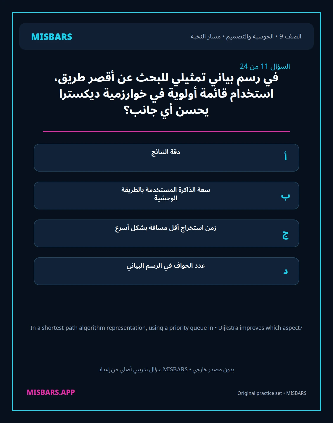 misbars من إعداد مِسبار مسار النخبة الصف 9 computing التصميم الفصل الدراسي الأول — صور أسئلة واختبارات تدريبية في مِسبار، صفحة 12، صورة ورقة تدريبية قابلة للمراجعة للطلاب في الإمارات