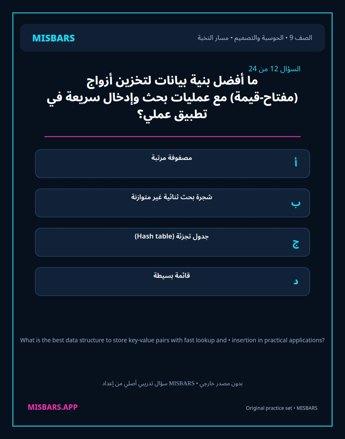 misbars من إعداد مِسبار مسار النخبة الصف 9 computing التصميم الفصل الدراسي الأول — صور أسئلة واختبارات تدريبية في مِسبار، صفحة 13، صورة ورقة تدريبية قابلة للمراجعة للطلاب في الإمارات