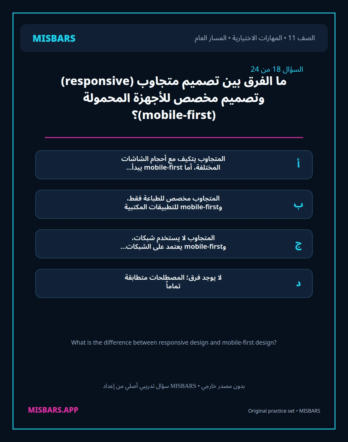 misbars من إعداد مِسبار المسار العام الصف 11 skills elective الفصل الدراسي الأول — صور أسئلة واختبارات تدريبية في مِسبار، صفحة 19، صورة ورقة تدريبية قابلة للمراجعة للطلاب في الإمارات